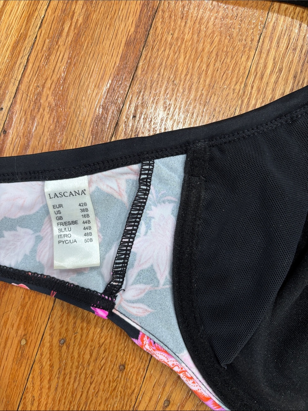 Women’s Black Floral Pink Bikini Set - Picture 4 of 5